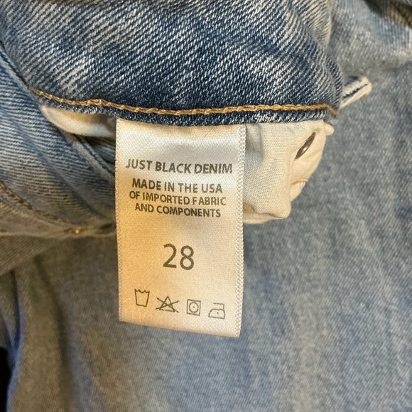Just Black Denim High Rise Straight Leg Jeans Women’s 28 Light Wash Made in USA - Picture 10 of 11